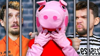 ROBLOX PIGGY Locked us in Real Life Prison  CYROX