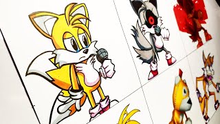 Drawing TAILS.EXE All Mods | Friday Night Funkin' (FNF MOD)