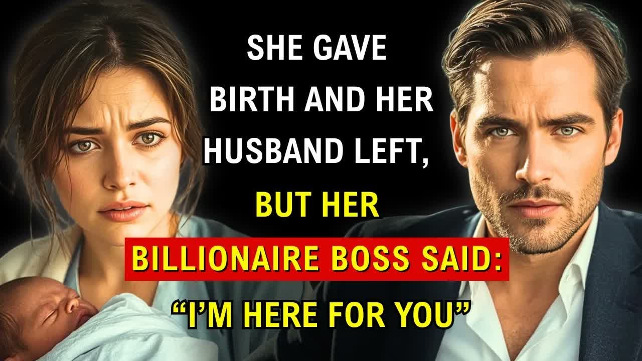 She Gave Birth and Her HUSBAND Left — But Her BILLIONAIRE BOSS Said “I’M HERE FOR YOU”