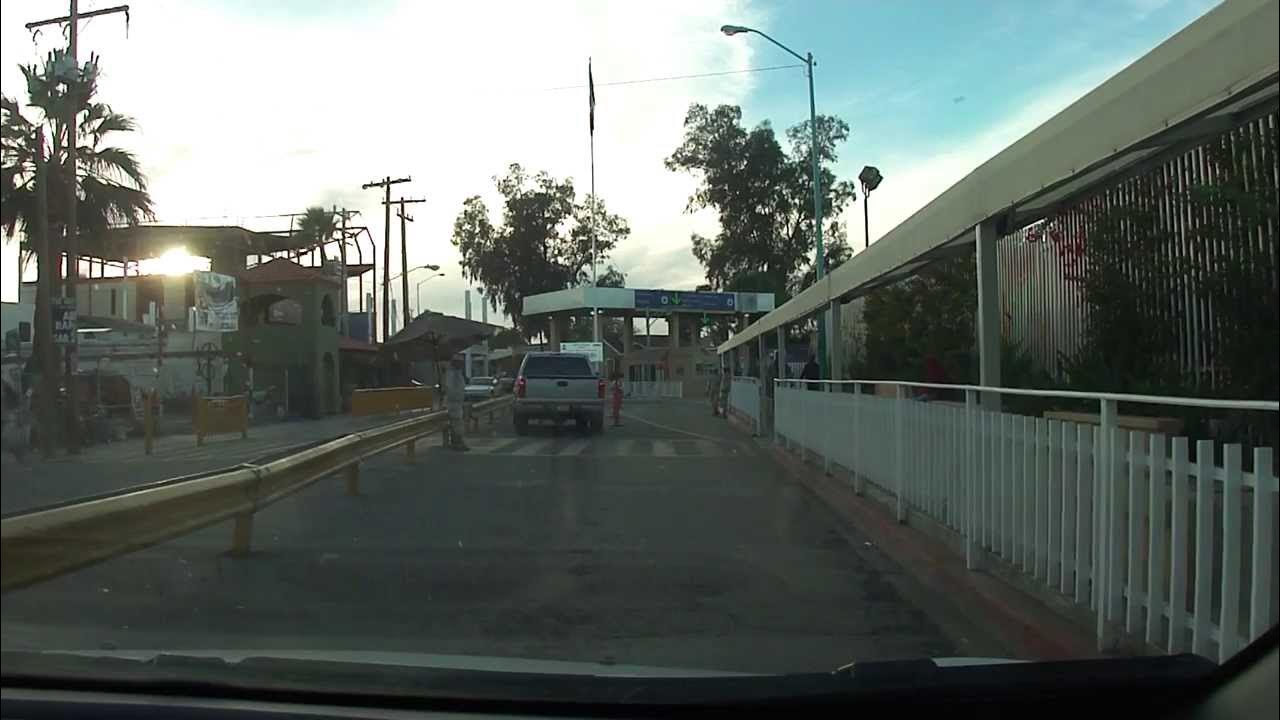 Armed Checkpoint Mexican Army inspects vehicles crossing US Border