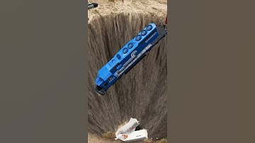 Train with Cola vs Giant Pit (dangerous train crash BeamNG) #shorts