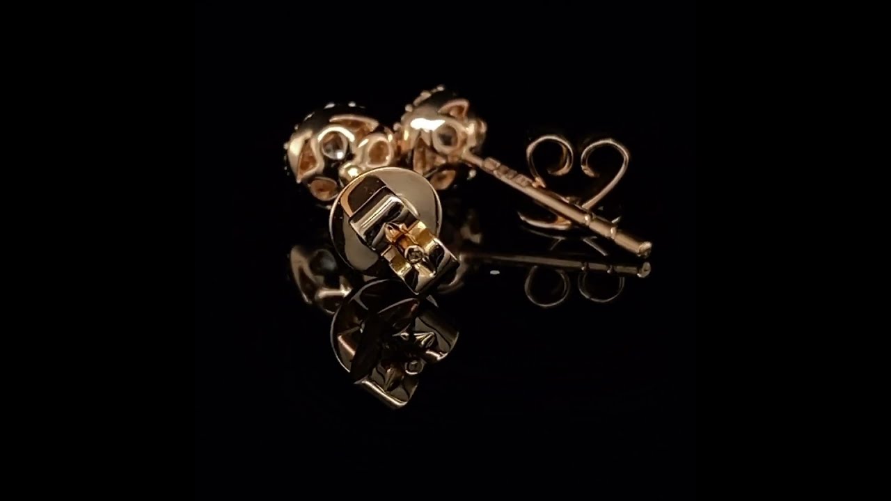 18k Rose Gold Diamond Minima Diamond Stud Earrings 