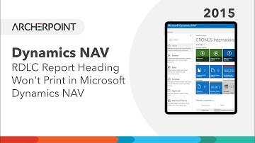 Microsoft Dynamics NAV: RDLC Report Heading Won