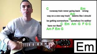 Video thumbnail of "Runaway Train - Soul Asylum / Guitar Lesson / Cover"