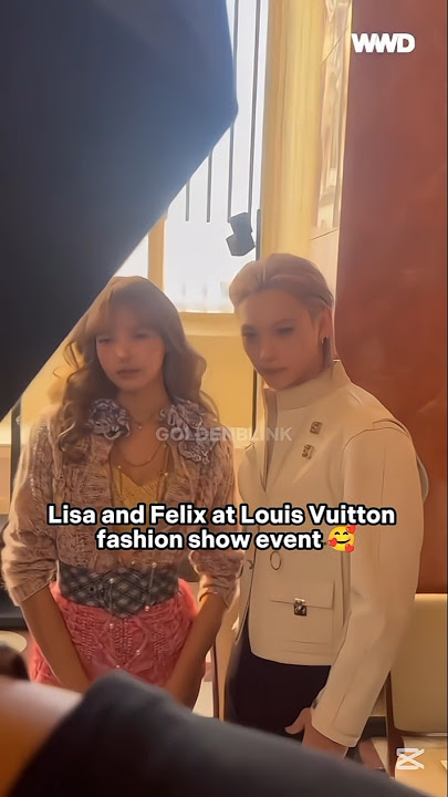 Lisa and Felix interaction at Louis Vuitton fashion show event 😍✨ #Lisa #felix #blackpink #straykids