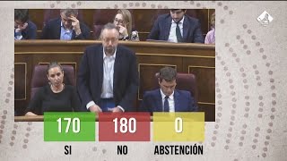 El Congreso rechaza la candidatura de Mariano Rajoy en primera votación (27/10/2016)
