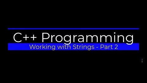 C++ String Processing Functions Part 2