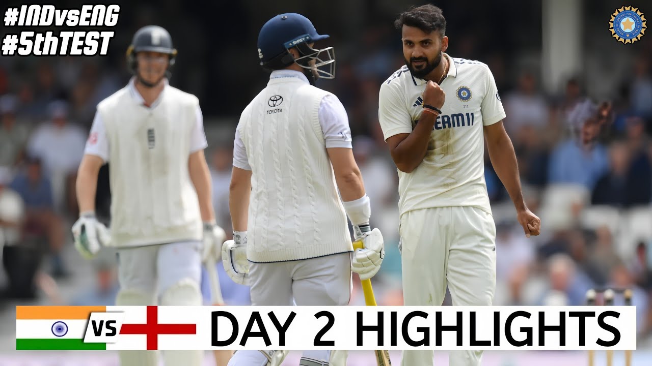 India vs England 5th Test Day 2 Full Match Highlights | IND vs ENG 5th ...