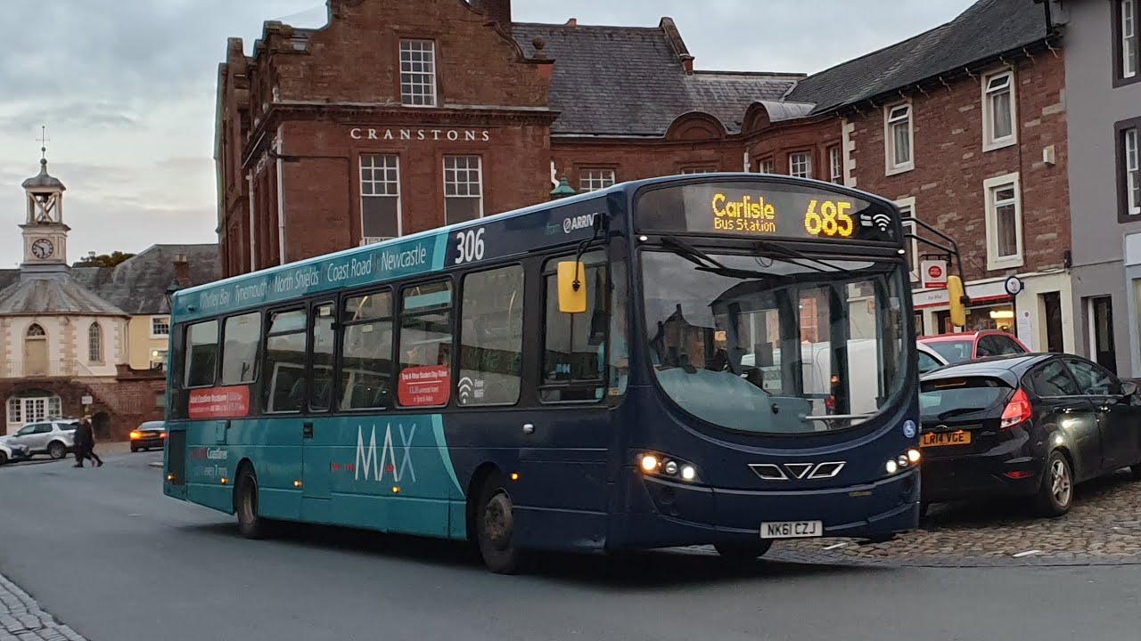 COUNTRY ROAD DRIVING: Route 685 | NK61CZJ/1495 - Arriva Northumbria: VDL SB200/Wright Pulsar 2