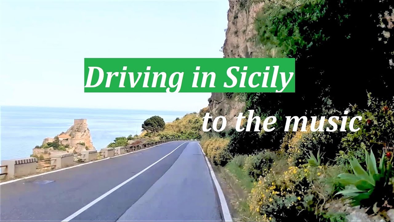 За РУЛЕМ в Италии по серпантину Сицилии Форца д'Агро Дорога с живописной панорамой красивые видео