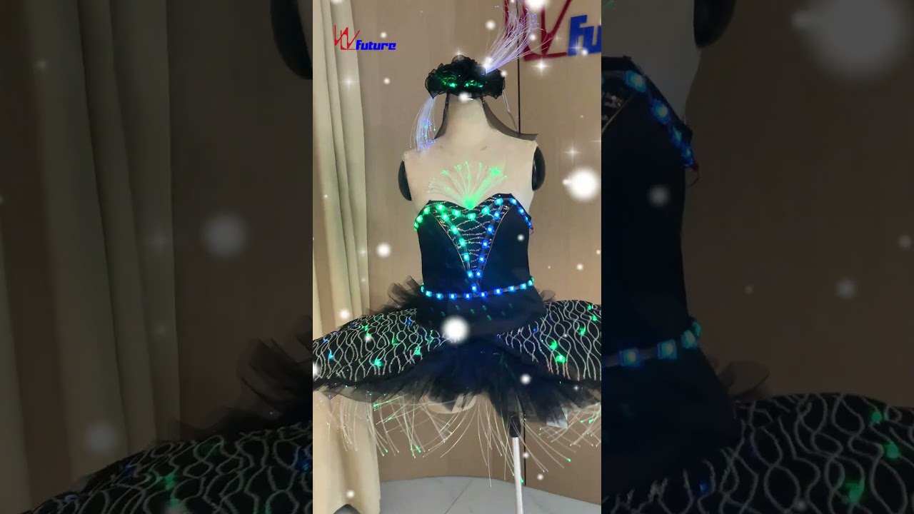Black led luminous ballet dress
