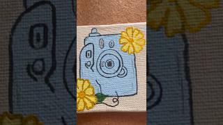 Painting on tiny Canva board 📷🩵 #painting #camera