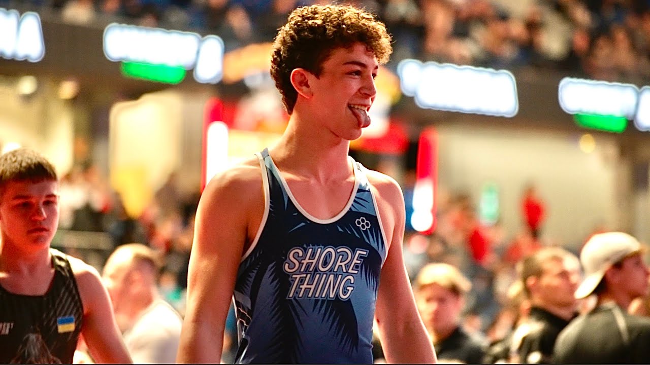 U17 Vladyslav Hnatiuk (UKR) vs Gabriel Logan (USA) 71kg. Freestyle boys wrestling. B-cam-man