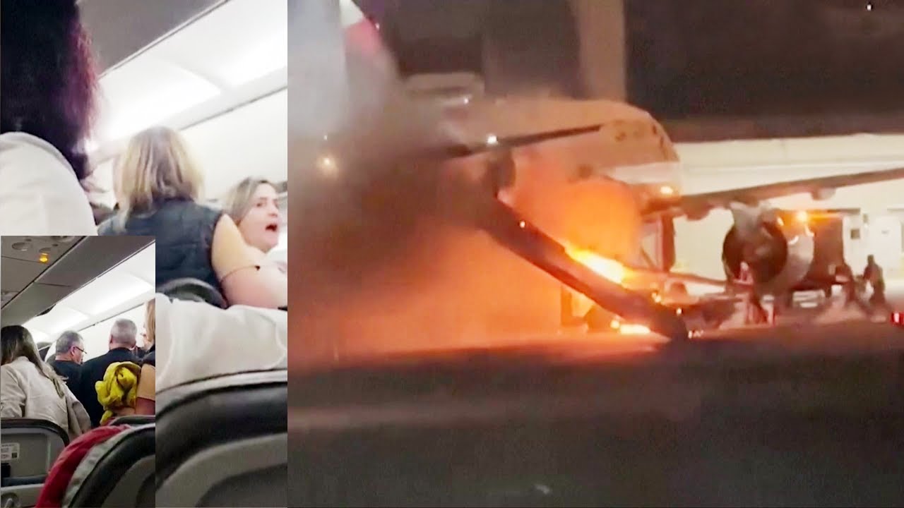 Flames and thick smoke engulf plane in Brazil after fire breaks out