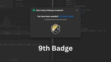 Leetcode 9th badge | March Badge 2024 #210DayCodeChallenge