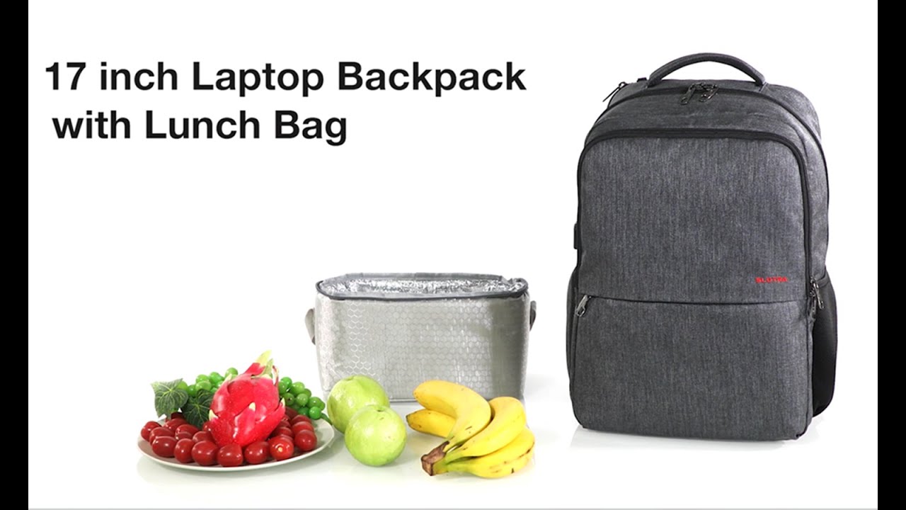Lunch laptop backpack 17 inch with USB charging port