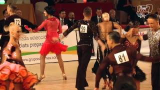 Paul Moldovan - Cristina Tatar , ROU, dance the Samba in the third round of the 2013 World U-21 Latin in Platja d'Aro, ESP.