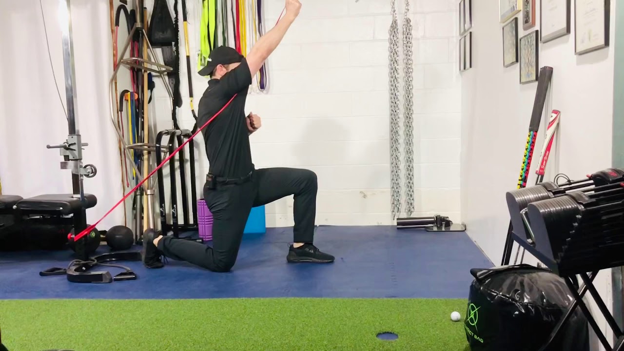 Band Explosive Half Kneeling Single Arm Angled Overhead Press - YouTube