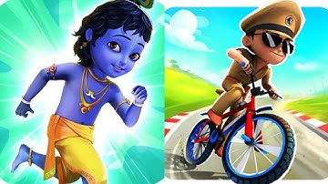 Little Krishna VS Little Singham Cycle Race Game 2024 Gameplay Android, ios
