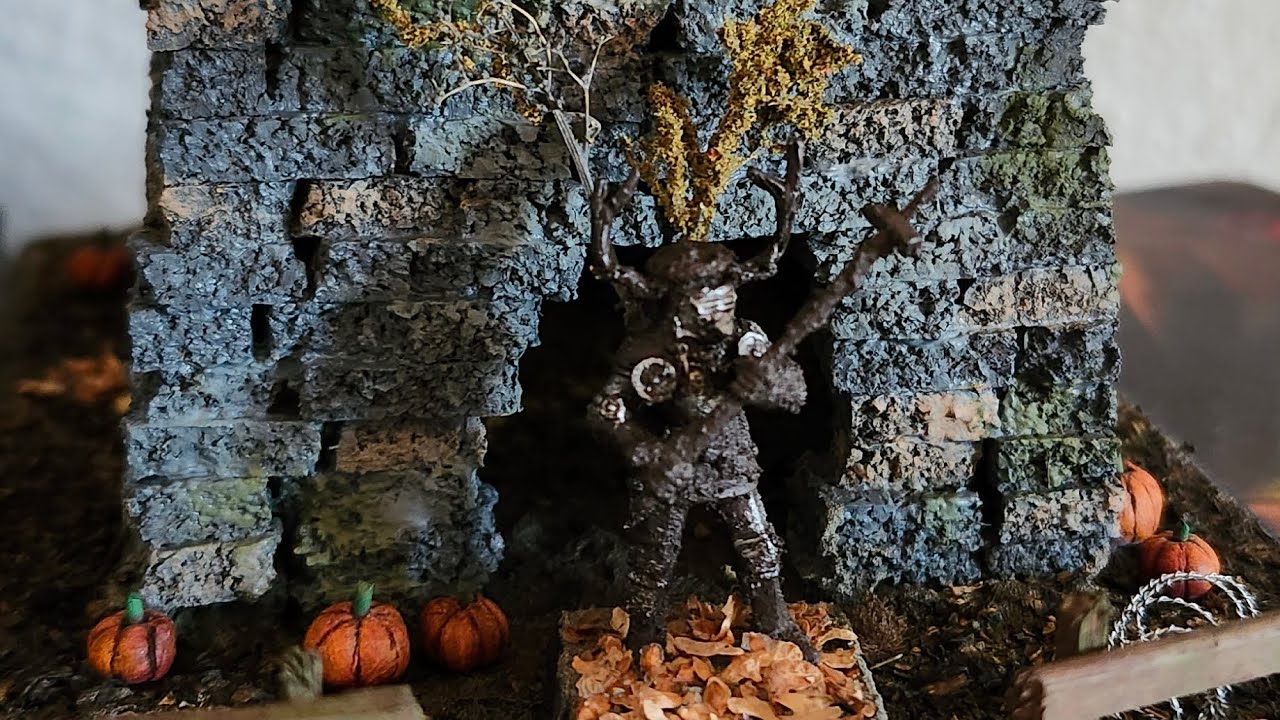 Building Miniature Ruined Stone House Part 2: Adding Details and Vignettes - tutorial