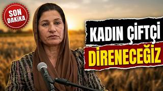 Fistan giyip kürsüye çıkan kadın çiftçi, kadınların yaşadığı sıkıntıları anlattı