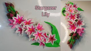 How to make stargazer lily flower with clay/ clay craf/ clay diy/স্টার ফুল কিভাবে বানাবেন।  screenshot 1