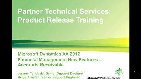 Microsoft Dynamics AX 2012 - Accounts Receivable
