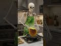 Skeleton Cooking Spinach Omelette 👀 Wearing My Favorite Apron!