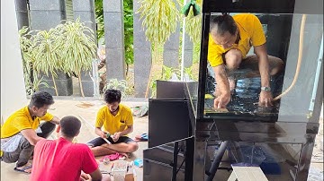 Ake กาญจน์ - งานสลับที่ตู้ปลา 72" แทน 60" (ตู้มีปลา) พร้อมทำระบบ O4FS/ เติมอุปกรณ์/ ลงปลา Set 2