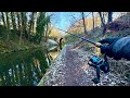Lure Fishing Canal In The Snow For Perch!...