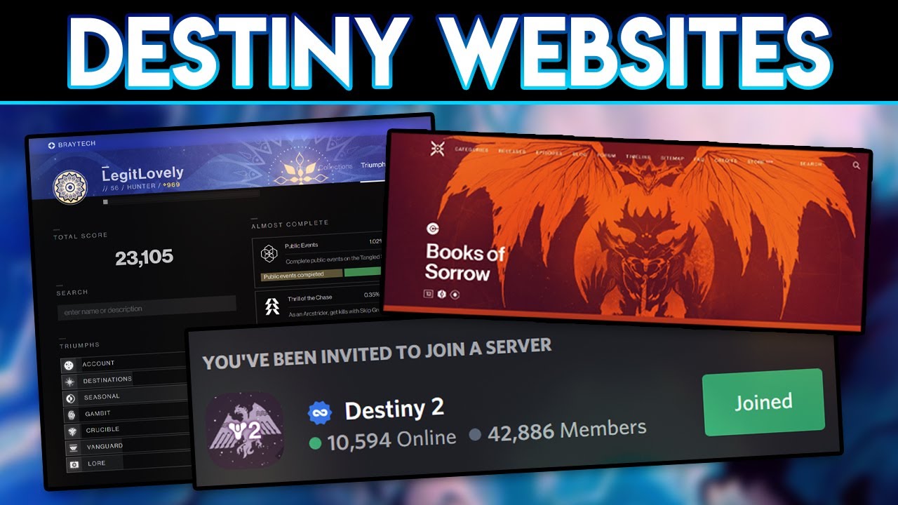 THE *BEST* DESTINY 2 WEBSITES (STATS, LORE & MORE)!!