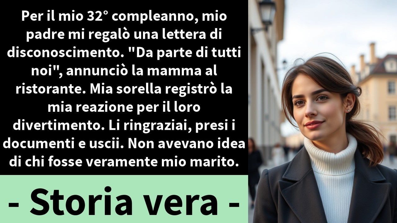 Avevo trentadue anni quando mio padre, davanti a tutta la famiglia, ha fatto scivolare una cartella legale sul mio piatto di compleanno al posto della torta. Mia madre ha alzato il calice per...