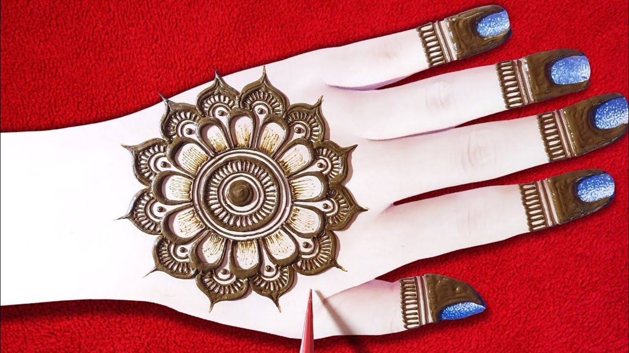 Easy BackHand GolTikki Mehndi Design|Simple Henna Design|Stylish ...