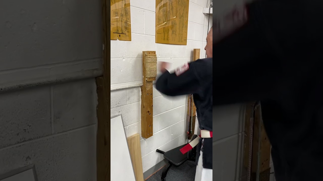 Traditional Makiwara training at the Okinawan Temple.