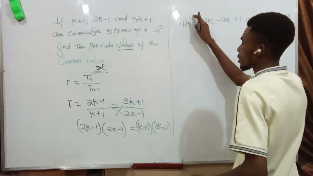 if k+1, 2k-1 and 3k+1 are consecutive 3 terms of a Geometric sequence....