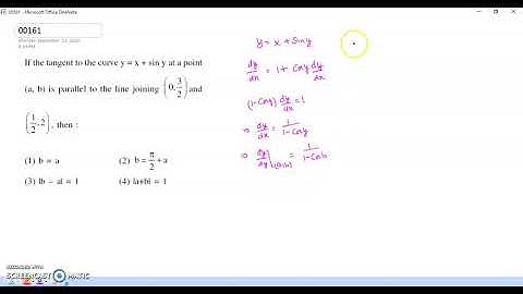 JEE MAIN 02 SEPTEMBER 2020 SIFT 1 MATHEMATICS VIDEO SOLUTION APPLICATION OF DERIVATIVE TANGENT NORMA