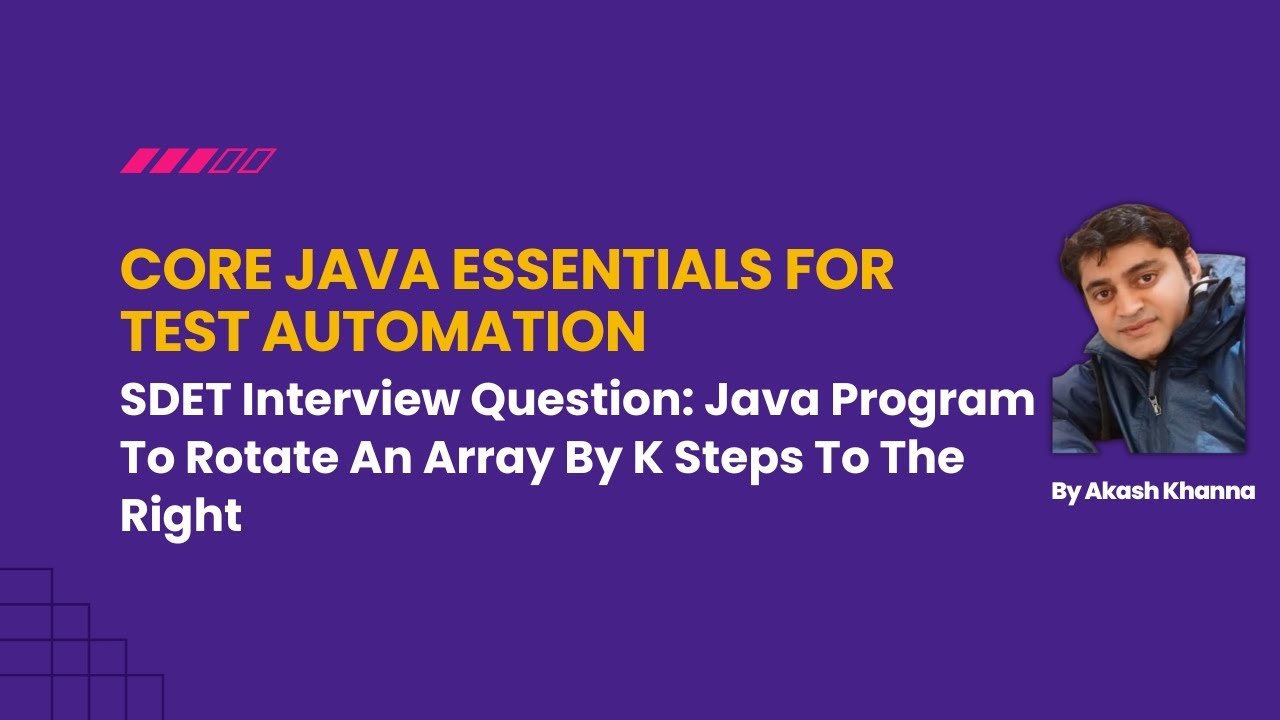 Java Program To Rotate An Array By K Steps To The Right - YouTube