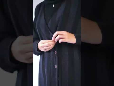 Mimamim Gamis Muslim - Dress Yumna Black Stripe Busui