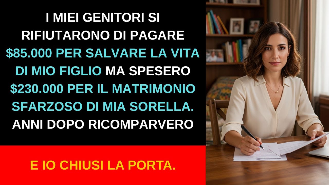 I miei genitori hanno speso $230K per il matrimonio di mia sorella ma negarono $85K per mio figlio.