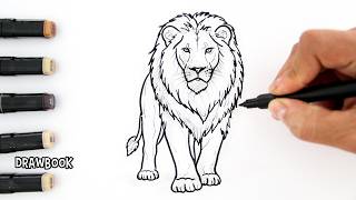 How to Draw a LION with Markers 🦁 | Easy Realistic Lion Drawing