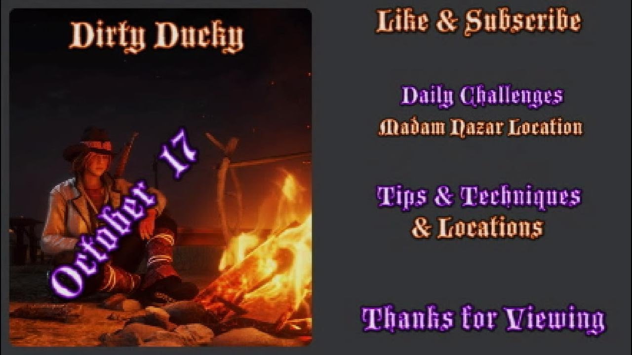 RDR2 Online Daily Challenges & Madam Nazar Location October 17