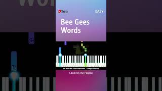 Bee Gees - Words - EASY Piano TUTORIAL by Piano Fun Play youtubeshorts  shorts