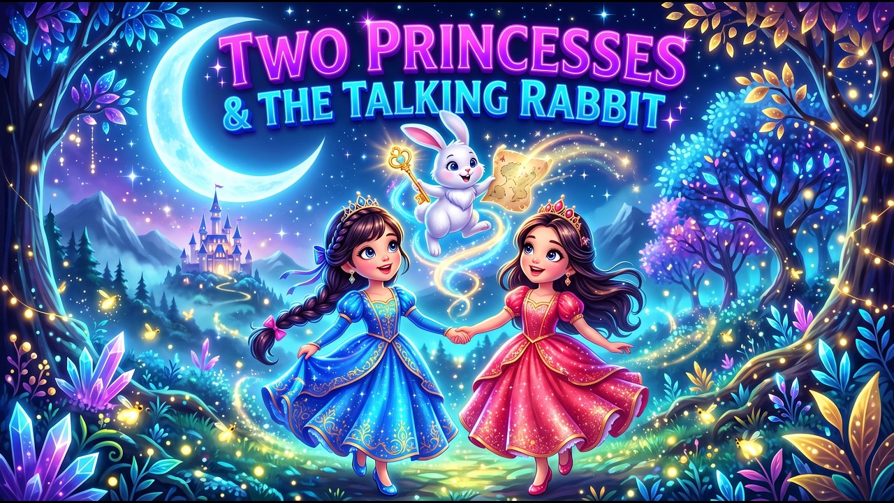 Two Princesses and a Talking Rabbit | Cute Magical Kids Story ...