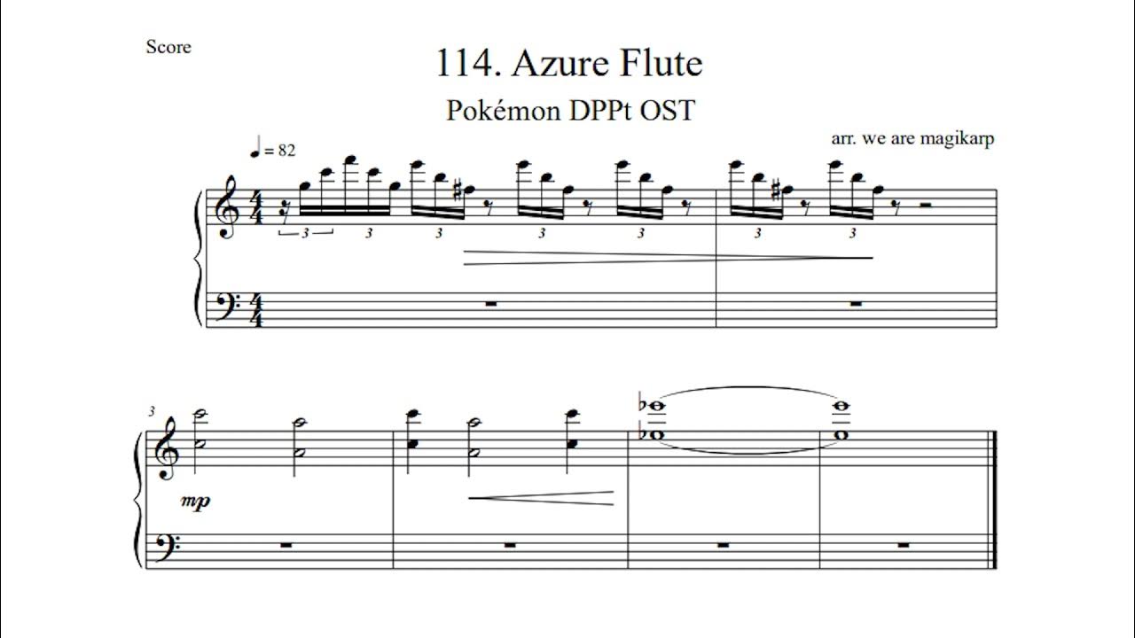 【Pokémon DPPt】 Azure Flute (Piano Sheets) YouTube