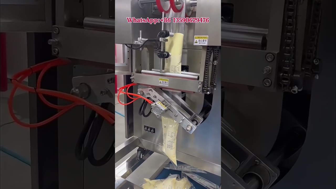 Salad dressing packaging machine. 