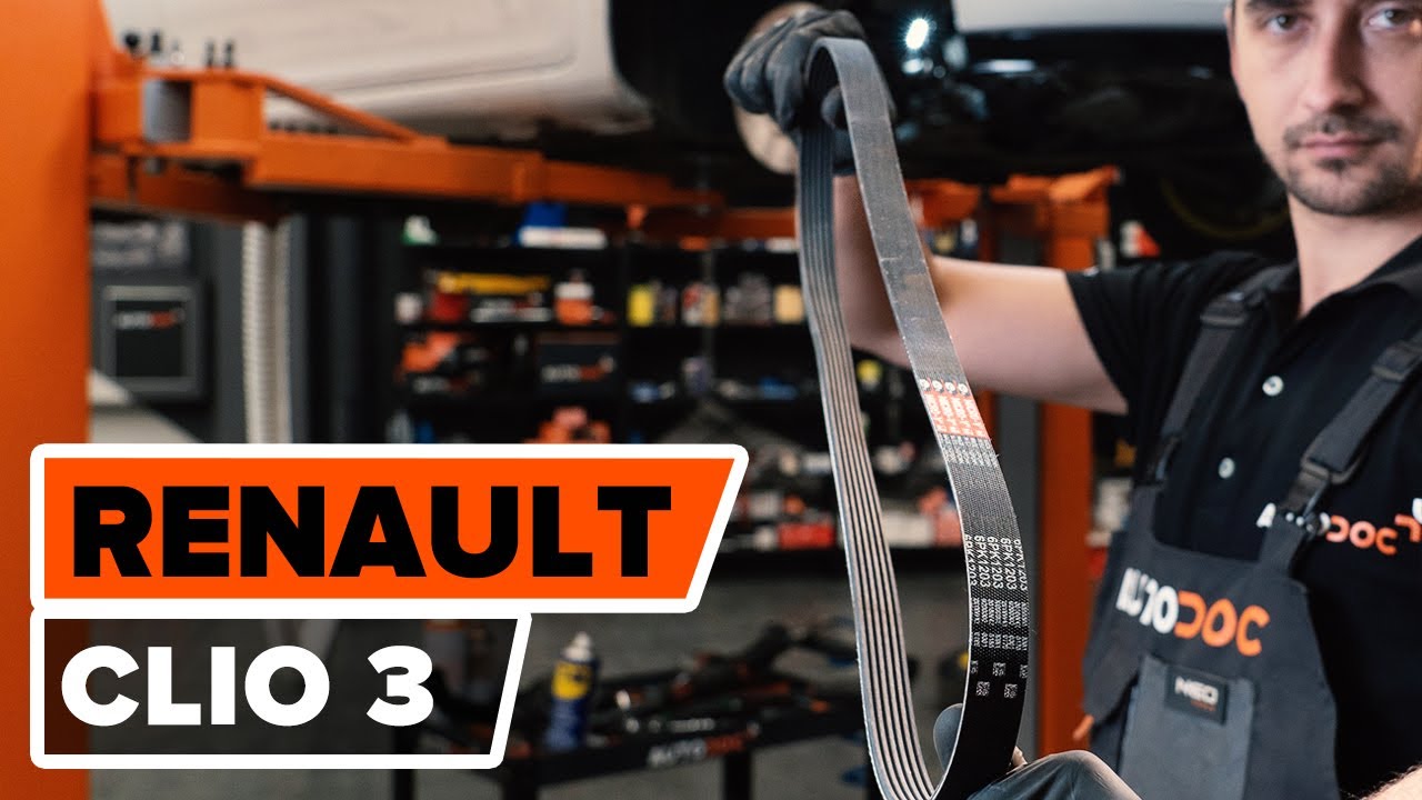 Kuinka vaihtaa moniurahihna RENAULT CLIO 3 -merkkiseen autoon [AUTODOC -OHJEVIDEO]