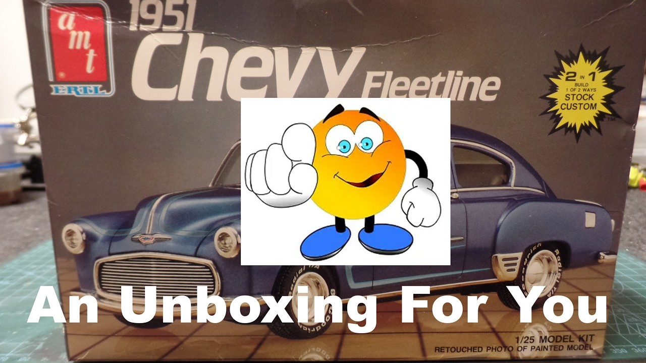 自動車 1/25 amt 1951 chevy fleetline lowrider 1951 Chevy Fleetline AMT/Ertl 1:25 Scale Model Car Kit Unboxing
