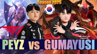 T1 Peyz vs HLE Gumayusi - Peyz YONE vs Gumayusi XERATH Bot - Patch 26.15 KR Ranked | lolrec