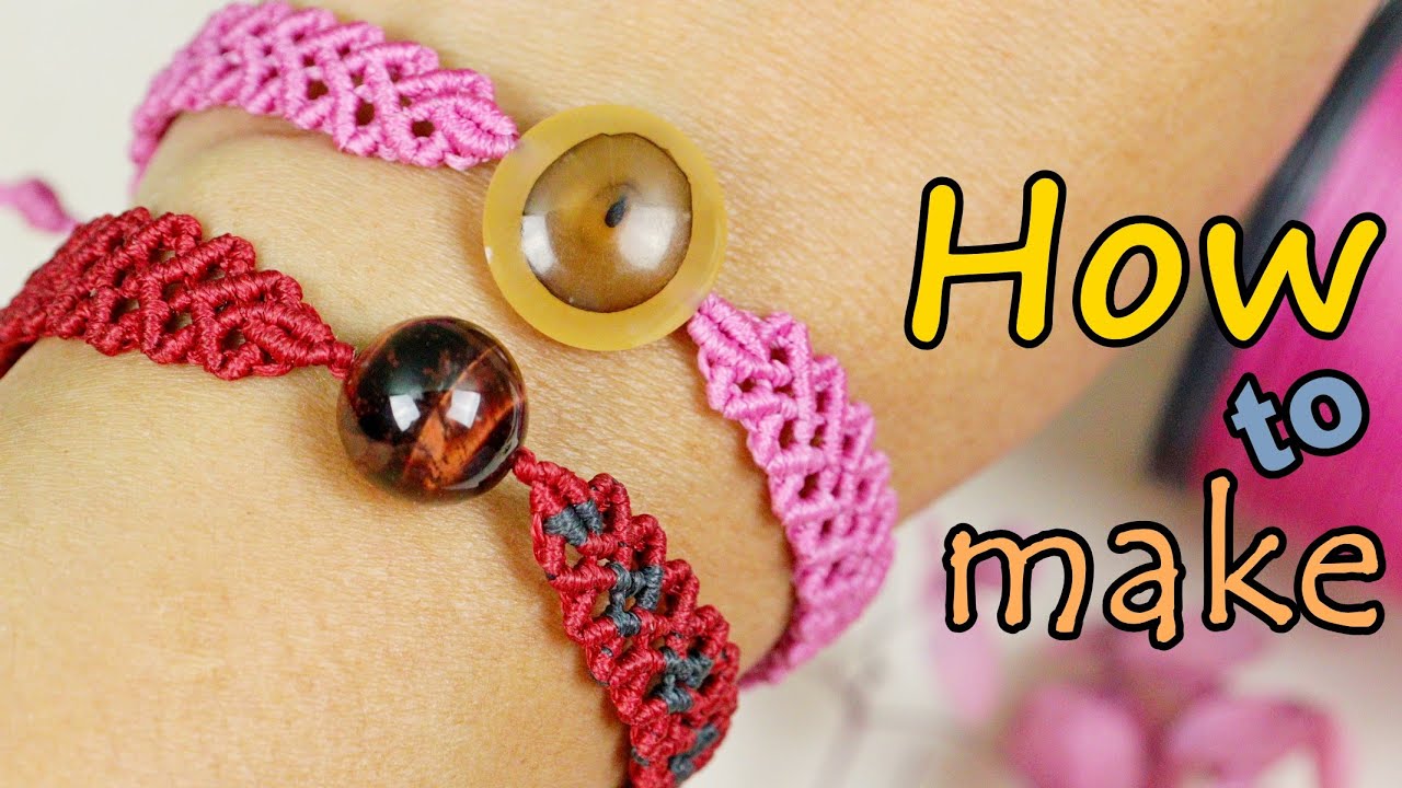 How to make bracelet macrame knot-Tutorial bracelet-Thread bracelet ...