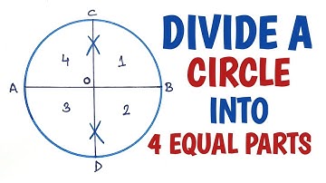 How to divide a circle into 4 equal parts..........